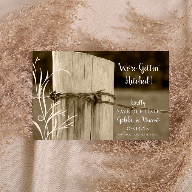 Reserva La Fecha Fence Post Country Farm Wedding Save the Date (Subido por el creador)