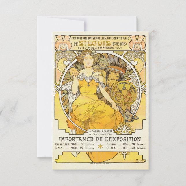 Reserva La Fecha Feria Mundial de Alphonse Mucha de 1904 (Anverso)