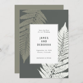 Reserva La Fecha Fern Botanical Modern Minimal Woodland Boda
