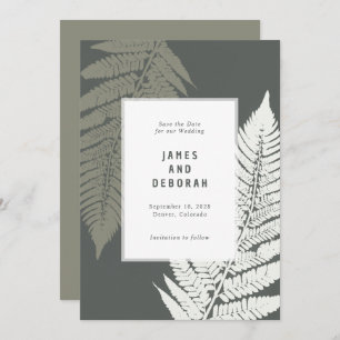 Reserva La Fecha Fern Botanical Modern Minimal Woodland Boda