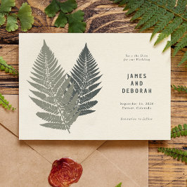 Reserva La Fecha Fern Botanical Modern Minimal Woodland Boda