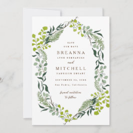 Reserva La Fecha Fern Eucalyptus Boda de la vegetación de mano