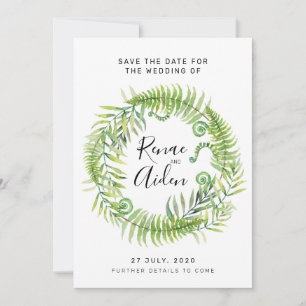 Reserva La Fecha Fern Greenery Wedding Salva la fecha, tropical
