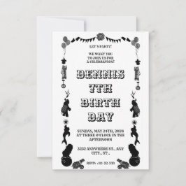 Reserva La Fecha Festival de carnaval negro y blanco