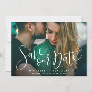 Reserva La Fecha Festividad de escritura moderna foto boda guardar