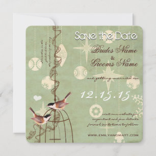 Reserva La Fecha Festividad retro Festividad Boda en jaula Guardar