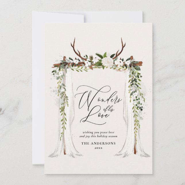 Reserva La Fecha Festividades de vacaciones de follaje rústico navi (Anverso)