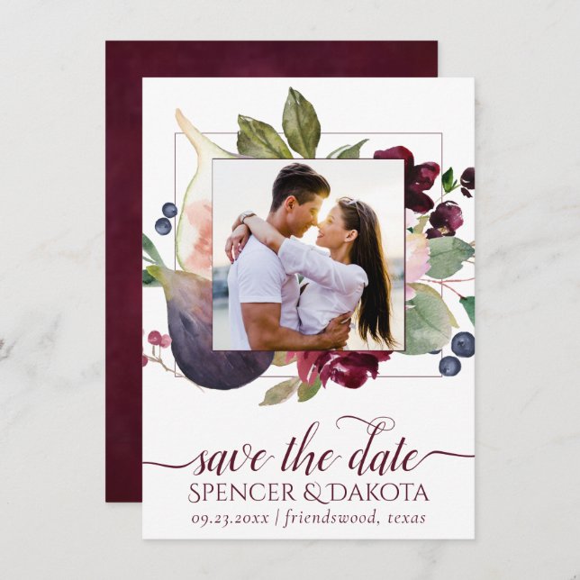Reserva La Fecha Fibras en Blogueo | Moody Rustic Elegant Floral Ph (Anverso / Reverso)