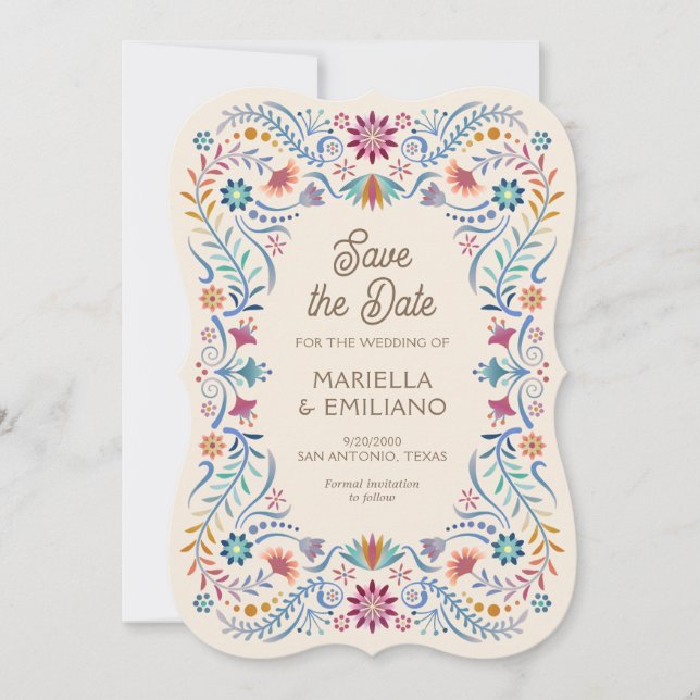 Reserva La Fecha Fiesta Boho Boda de Quinceañera Salva la Fecha (Anverso)