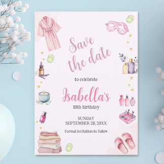 Reserva La Fecha Fiesta Chica Beauty Watercolor Glam Cumpleaños