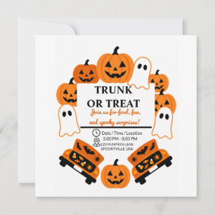 Reserva La Fecha Fiesta Comunitaria de Halloween Retro Maleta o Tra