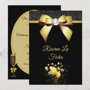 Reserva La Fecha Fiesta de cumpleaños de elegancia glamurosa