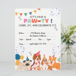 Reserva La Fecha Fiesta de cumpleaños de perro pimienta invitacione