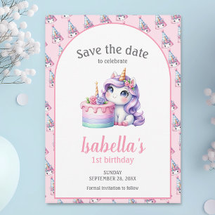 Reserva La Fecha Fiesta de cumpleaños mágico de unicornio