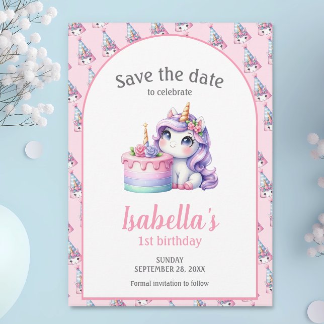 Reserva La Fecha Fiesta de cumpleaños mágico de unicornio (Subido por el creador)