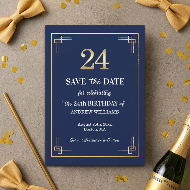 Reserva La Fecha Fiesta de cumpleaños número 24 de Elegant Blue Gol (Subido por el creador)