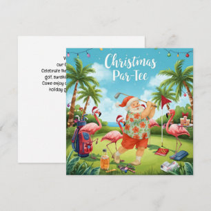 Reserva La Fecha Fiesta de Golf Par tee Santa Claus Navidad Flamenc