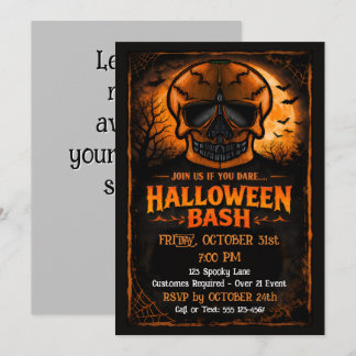 Reserva La Fecha Fiesta de Halloween de Calavera de Calabaza