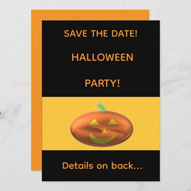 Reserva La Fecha FIESTA DE HALLOWEEN Guarda la fecha (Anverso / Reverso)