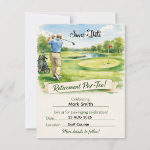 Reserva La Fecha Fiesta de jubilación de golf para golfista 