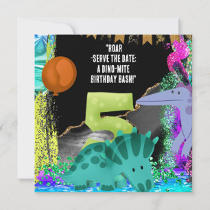 Reserva La Fecha Fiesta de los 5 Años de Dinosaurio