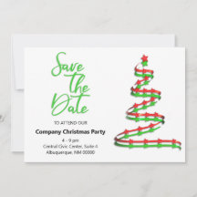 Fiesta de Navidad Guarde la Fecha Árbol Contemporá