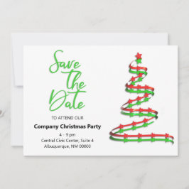Reserva La Fecha Fiesta de Navidad Guarde la Fecha Árbol Contemporá