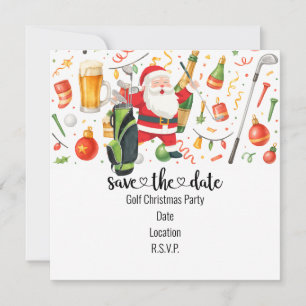 Reserva La Fecha Fiesta de Navidades de golf con tema de Santa Clau