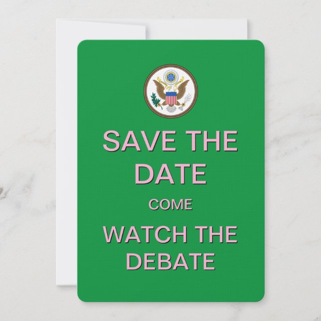 Reserva La Fecha Fiesta de observación verde rosada invita a debate (Anverso)