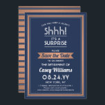 Reserva La Fecha Fiesta de retiro sorpresa Marina blanco azul y cob<br><div class="desc">¿Puedes guardar un secreto? Invitar a colegas, compañeros de trabajo, familia y amigos a una elegante y emocionante celebración de retiro sorpresa con personalizado azul marino, blanco y falso Relieve metalizado de cobre para salvar las invitaciones de fiesta de citas. Todo el texto de esta plantilla es sencillo de personalizar,...</div>