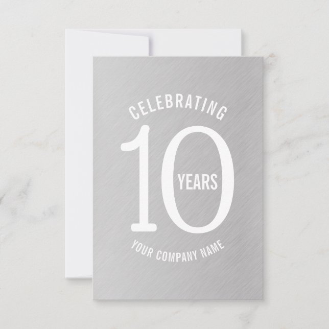 Reserva La Fecha fiesta del aniversario corporativo de 10 años (Anverso)