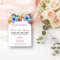 Fiesta Flores Quinceanera blanca y floral