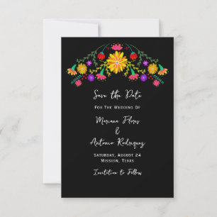 Reserva La Fecha Fiesta Mexicana Floral Save The Date