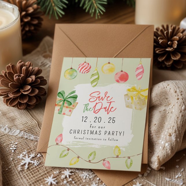 Reserva La Fecha Fiesta Navideña Verde Divertida y Encantadora (Subido por el creador)