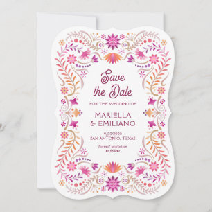 Reserva La Fecha Fiesta Pink Quinceañera Wedding Save the Date