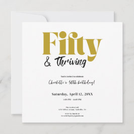 Reserva La Fecha Fifty & Thriving 50th Birthday Invitation