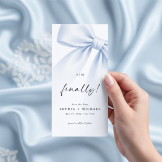 Reserva La Fecha Finally Bow Monogram Photo Bookmark Save the Date