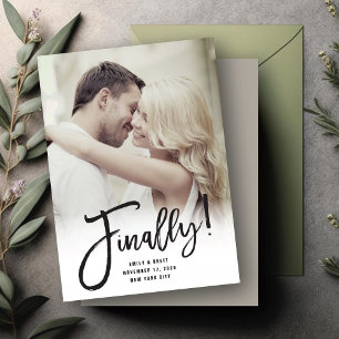 Reserva La Fecha Finalmente Caligrafía Pincel Letra Moderno Chic Fo