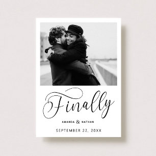 Reserva La Fecha Finalmente el Boda Minimalista Foto Guardar la fec