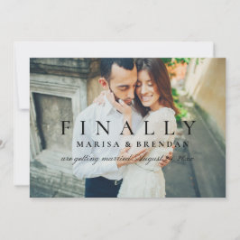 Reserva La Fecha Finalmente elegante foto en blanco y negro