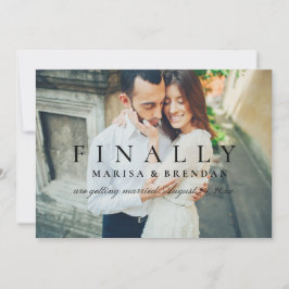 Reserva La Fecha Finalmente elegante foto en blanco y negro