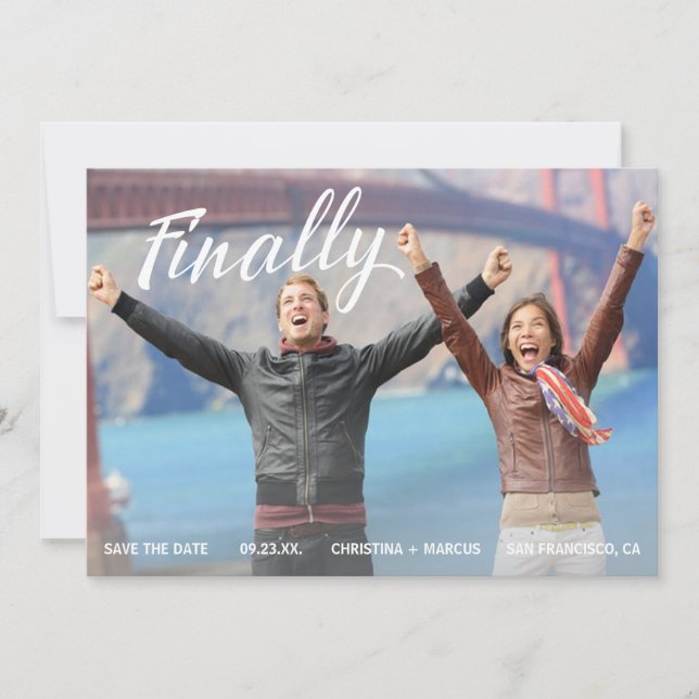 Reserva La Fecha Finalmente Guardar la banda azul de fecha (Anverso)