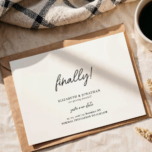 Reserva La Fecha Finalmente Minimalista de Boda Save the Date