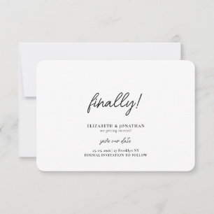 Reserva La Fecha Finalmente Minimalista de Boda Save the Date