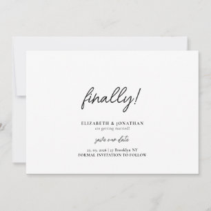 Reserva La Fecha Finalmente Script Minimalista Boda Guardar la Fech