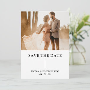 Reserva La Fecha Fiona Photo Bold Monograma Boda moderno