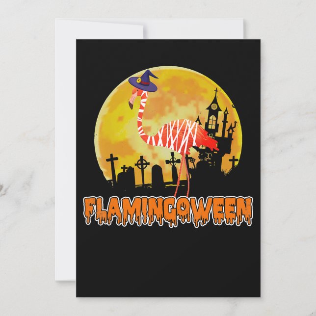 Reserva La Fecha Flamencos | Flamingoween Funny Witch Halloween (Anverso)