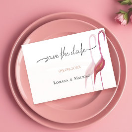 Reserva La Fecha Flamingo artístico elegante