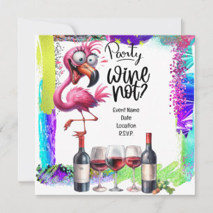 Reserva La Fecha Flamingo Wine lover Birthday Party