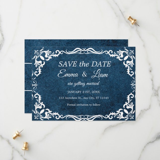 Reserva La Fecha Flat Save The Date Card (Anverso/Reverso In Situ)